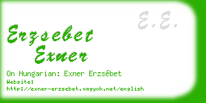 erzsebet exner business card