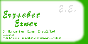 erzsebet exner business card